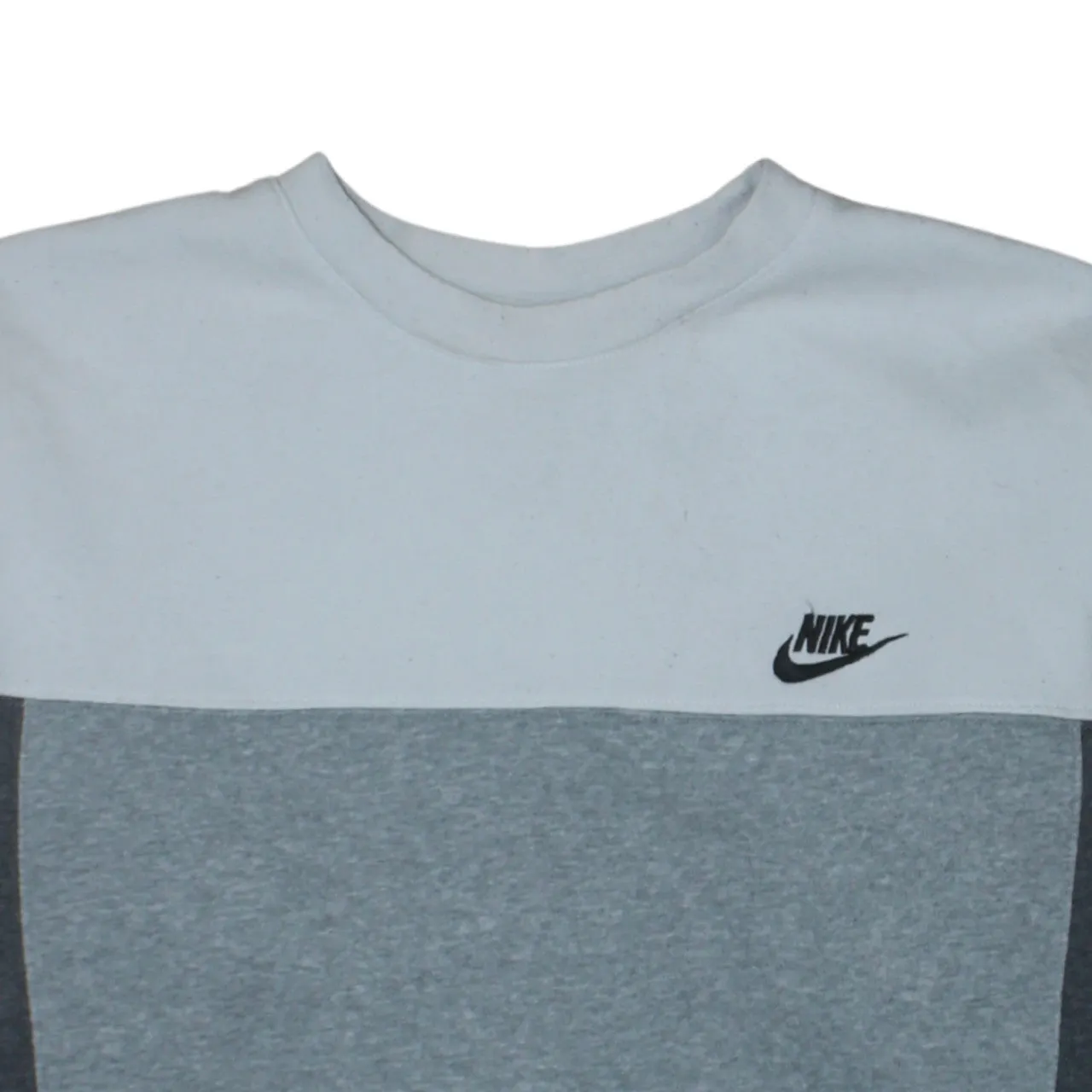 Nike Grey Colour Block Sweatshirt Men's Large Embroidered Swoosh Crewneck Pullover Jumper sold by Vintage Club product image thumbnail 3