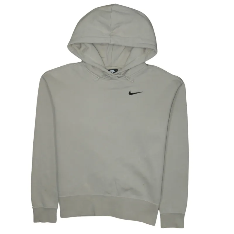 Nike Beige Cream Hoodie Men's XSmall Embroidered Swoosh Drawstring Hood Pullover Sweatshirt made by Nike