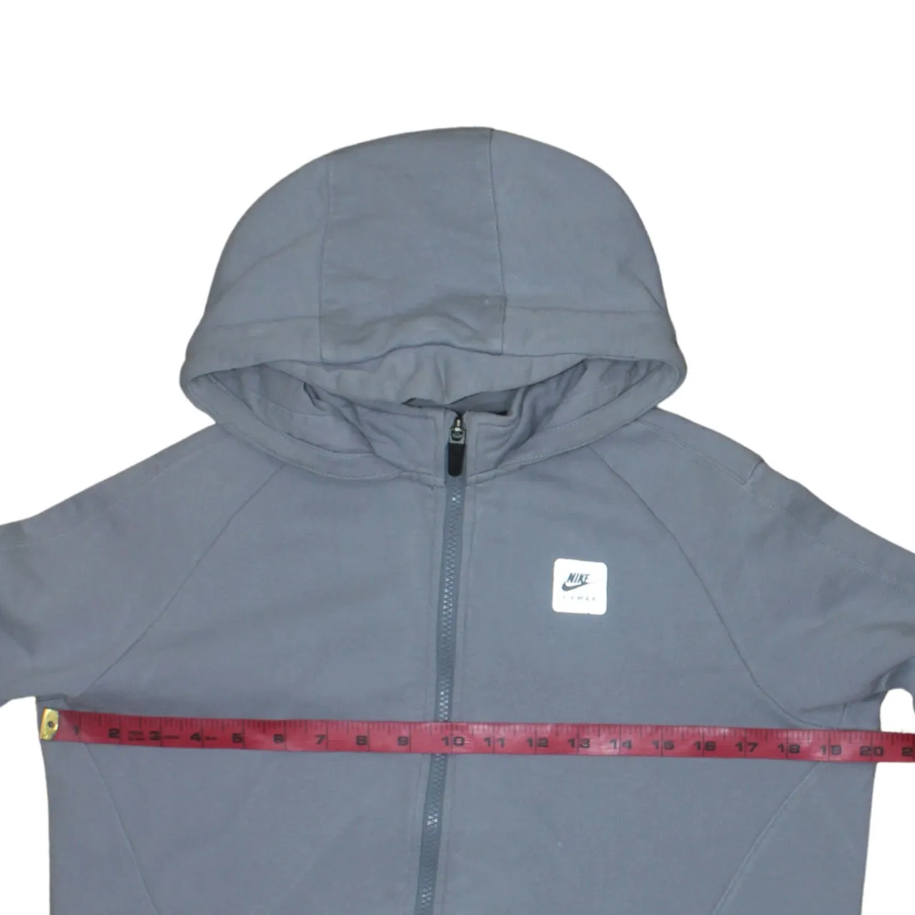 Nike Grey Full Zip Hoodie Women’s XLarge Embroidered Chest Logo Thumb Holes Casual Sweatshirt sold by Vintage Club product image thumbnail 5
