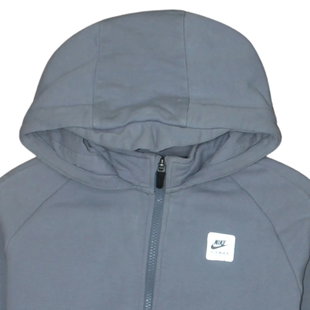 Nike Grey Full Zip Hoodie Women’s XLarge Embroidered Chest Logo Thumb Holes Casual Sweatshirt sold by Vintage Club product image thumbnail 3