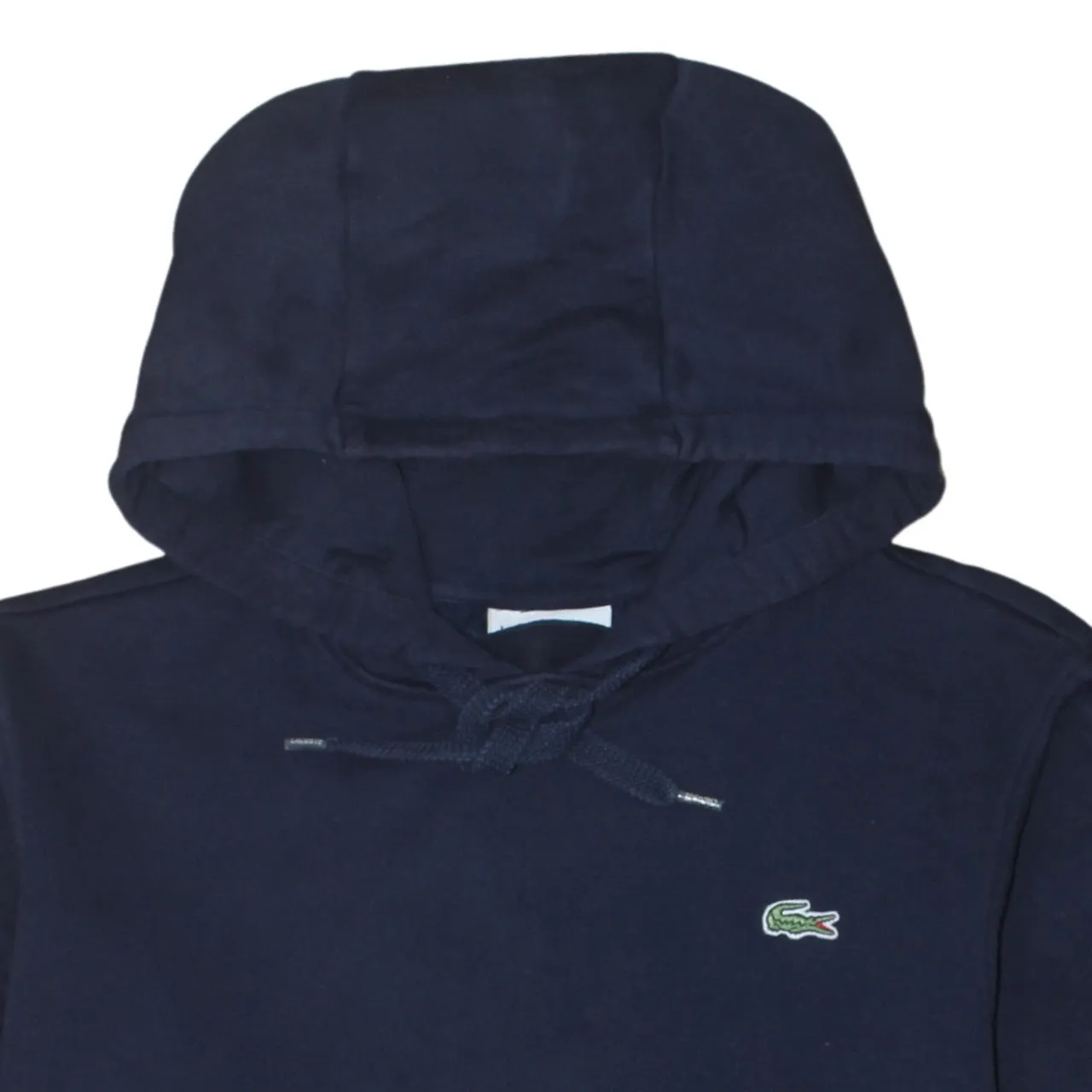 Lacoste Navy Blue Hoodie Women’s Large Embroidered Croc Logo Front Pocket Pullover Sweatshirt sold by Vintage Club product image thumbnail 3