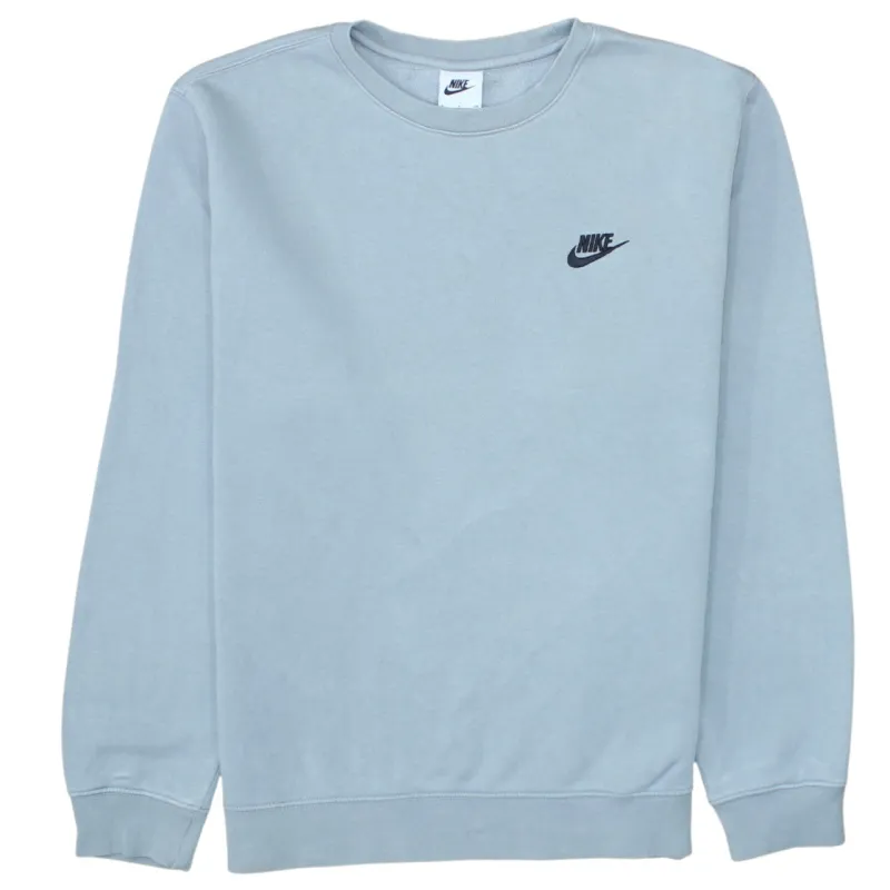 Nike Light Grey Sweatshirt Men's Small Embroidered Swoosh Logo Crewneck Pullover Fleece Top sold by Vintage Club