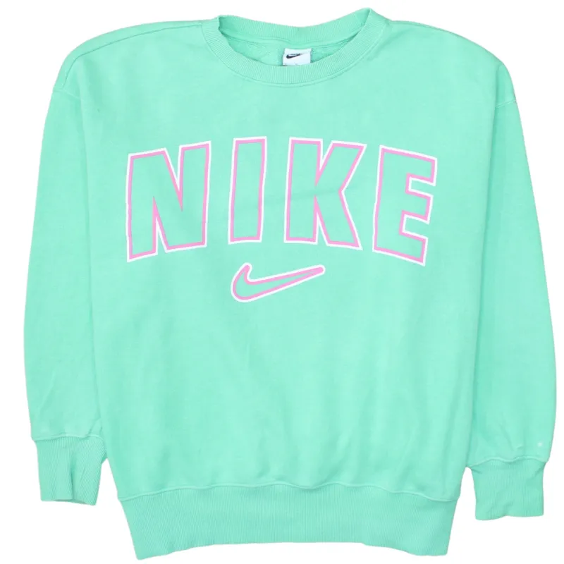 Nike Mint Green Sweatshirt Men's Medium Printed Logo Crewneck Pullover Fleece Top sold by Vintage Club