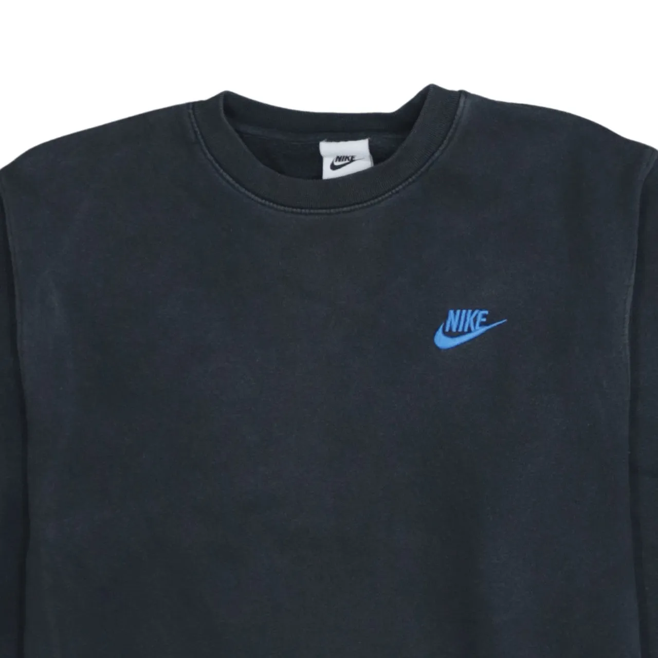 Nike Black Sweatshirt Men's XSmall Embroidered Blue Swoosh Logo Crewneck Pullover Jumper sold by Vintage Club product image thumbnail 3