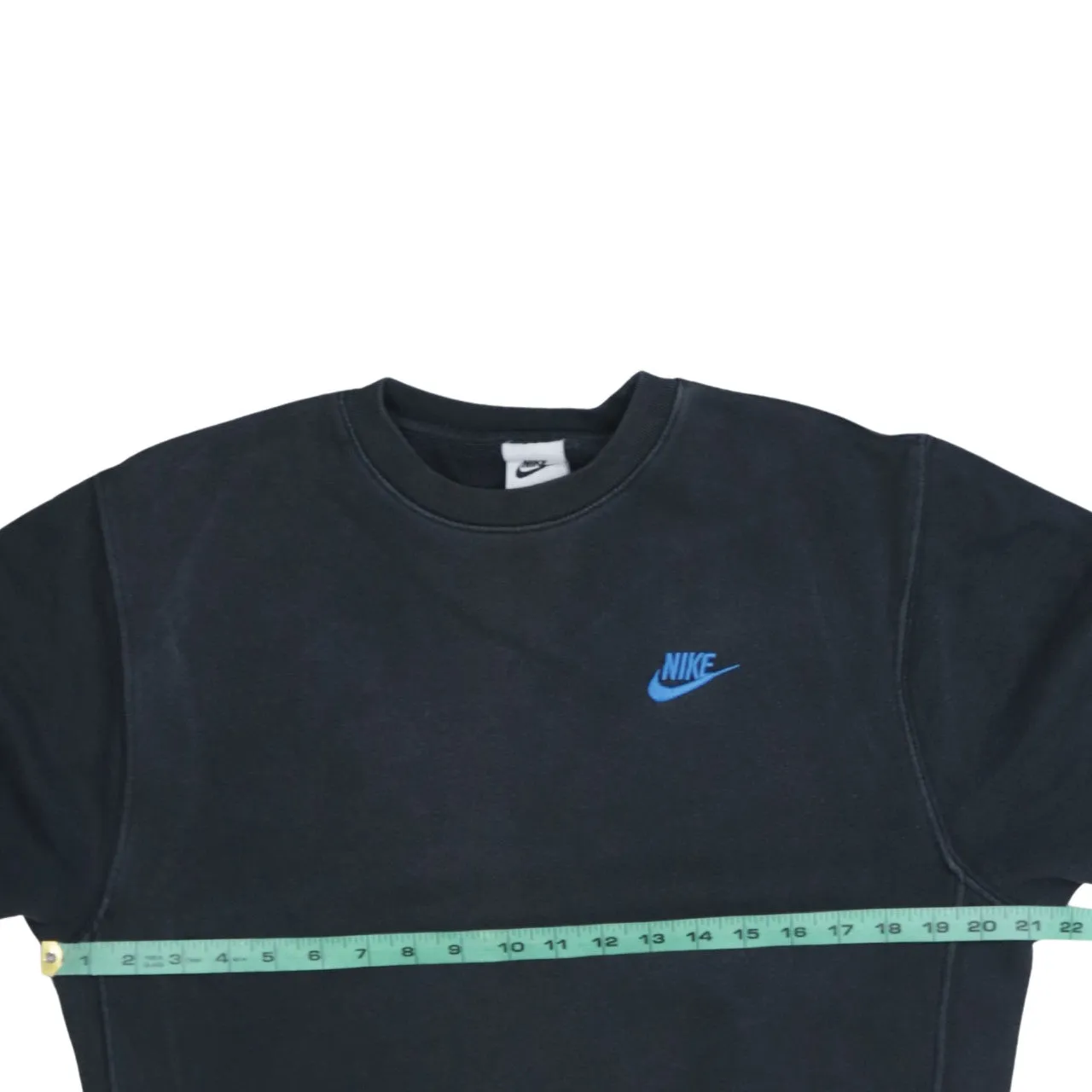 Nike Black Sweatshirt Men's XSmall Embroidered Blue Swoosh Logo Crewneck Pullover Jumper sold by Vintage Club product image thumbnail 5