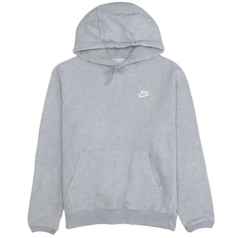 Nike Grey Hoodie Men's Large Embroidered Swoosh Logo Drawstring Front Pocket Sweatshirt sold by Vintage Club