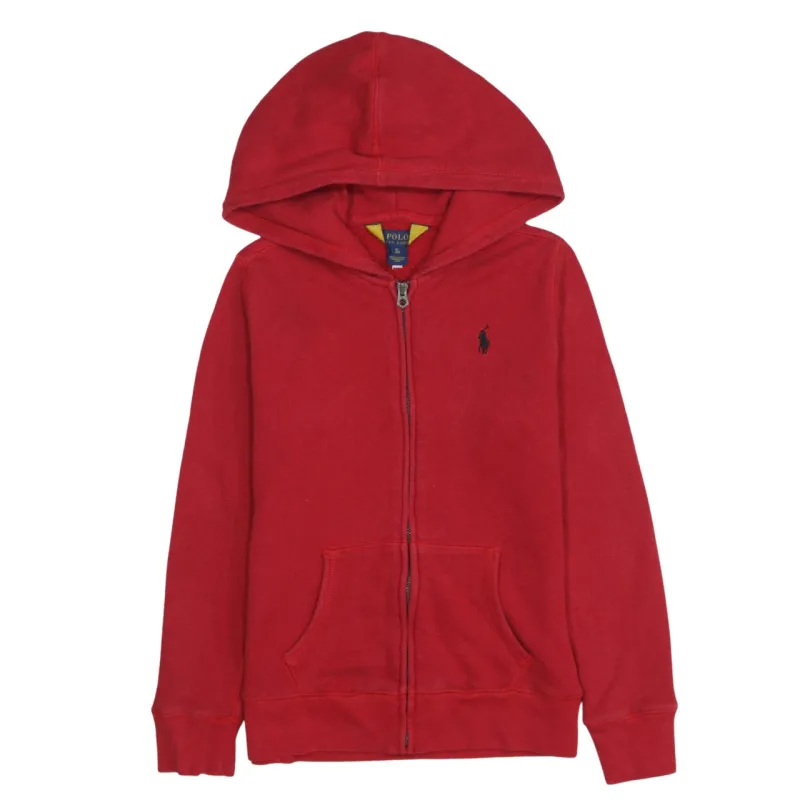 Polo Ralph Lauren Red Full Zip Hoodie Women's XLarge Embroidered Pony Logo Pockets Sweatshirt sold by Vintage Club