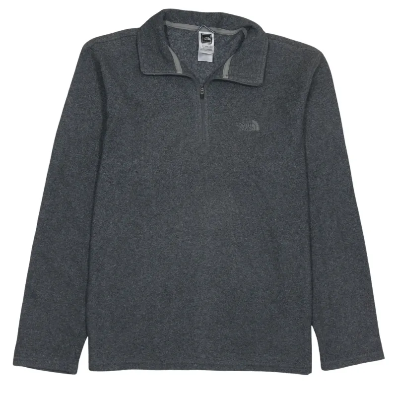 The North Face Dark Grey Fleece Jumper Men’s Medium Quarter Zip Embroidered Logo Pullover Top sold by Vintage Club