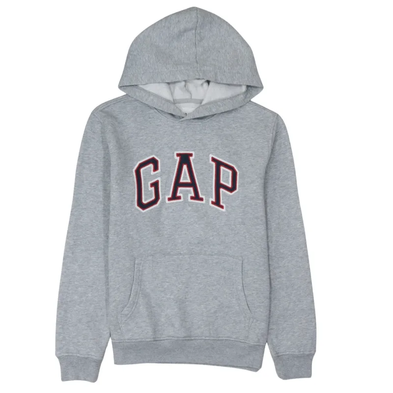 Gap Grey Hoodie Men’s XSmall Embroidered Logo Front Pouch Pocket Fleece Pullover Sweatshirt sold by Vintage Club
