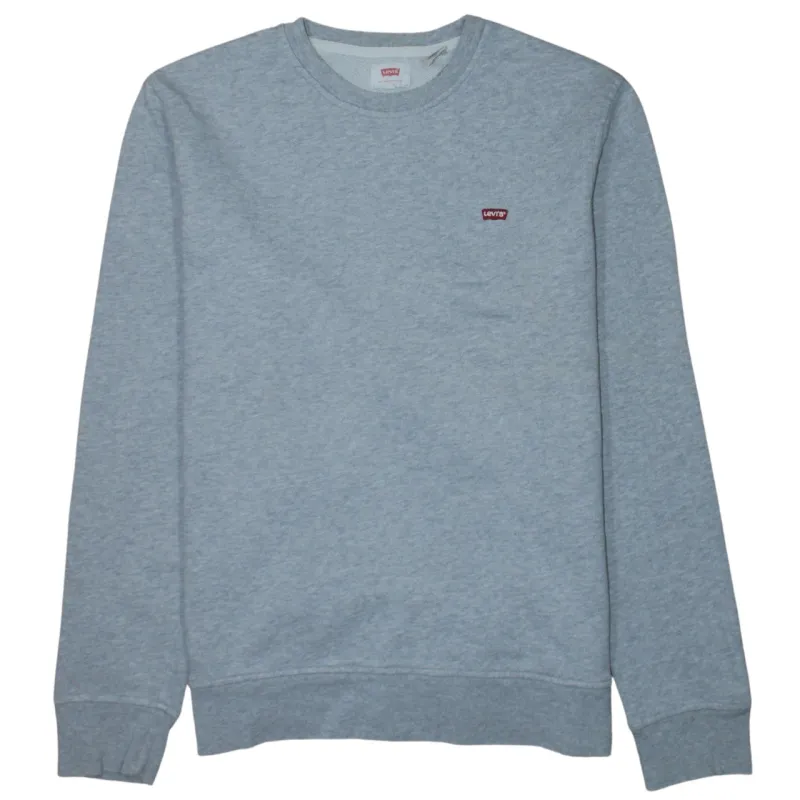 Levi's Light Grey Sweatshirt Women's Large Embroidered Chest Logo Crewneck Pullover Top sold by Vintage Club