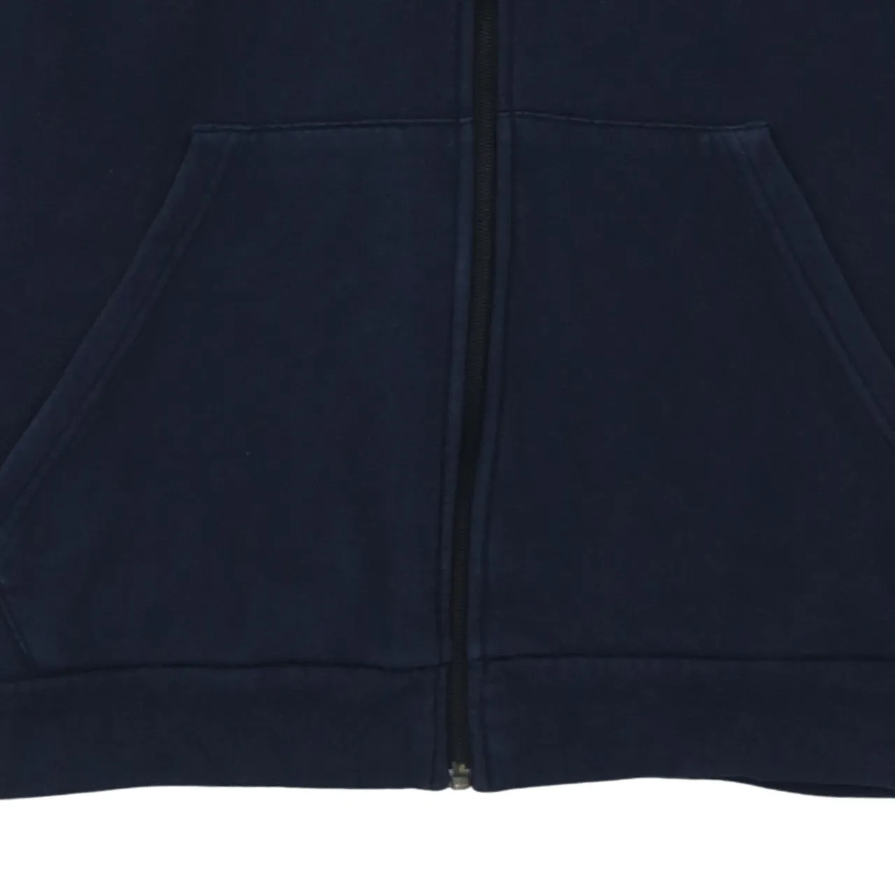 Adidas Navy Blue Full Zip Hoodie Men’s Large Embroidered Logo Three Stripe Sleeves Sweatshirt sold by Vintage Club product image thumbnail 4