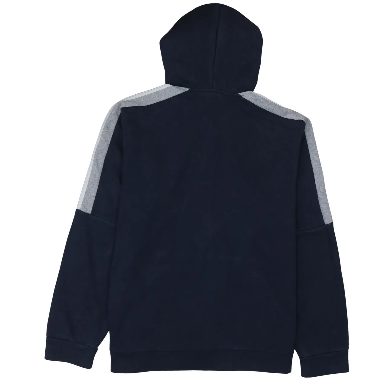 Adidas Navy Blue Full Zip Hoodie Men’s Large Embroidered Logo Three Stripe Sleeves Sweatshirt sold by Vintage Club product image thumbnail 2