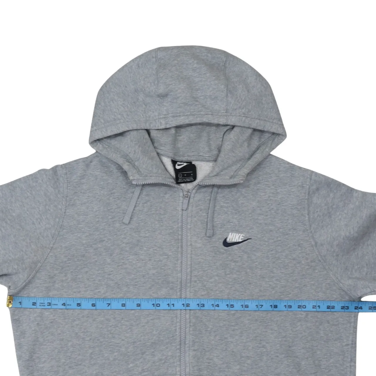 Nike Grey Full Zip Hoodie Men's Large Embroidered Swoosh Drawstring Hood Pockets Sweatshirt sold by Vintage Club product image thumbnail 5