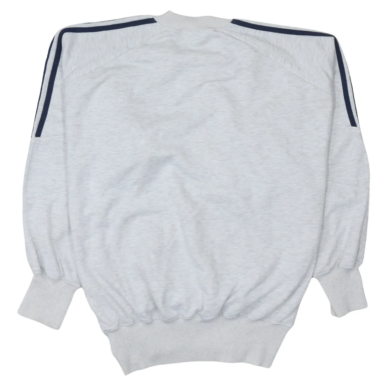 Adidas Light Grey Sweatshirt Men's Large Embroidered Logo Three Stripe Sleeves Pullover sold by Vintage Club product image thumbnail 2