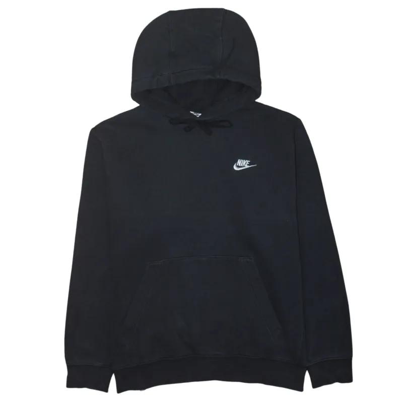 Nike Black Hoodie Men's Medium Embroidered Swoosh Logo Front Pocket Pullover Sweatshirt sold by Vintage Club