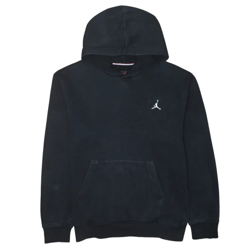 Jordan Black Hoodie Men’s Small Embroidered Jumpman Logo Front Pocket Pullover Sweatshirt sold by Vintage Club