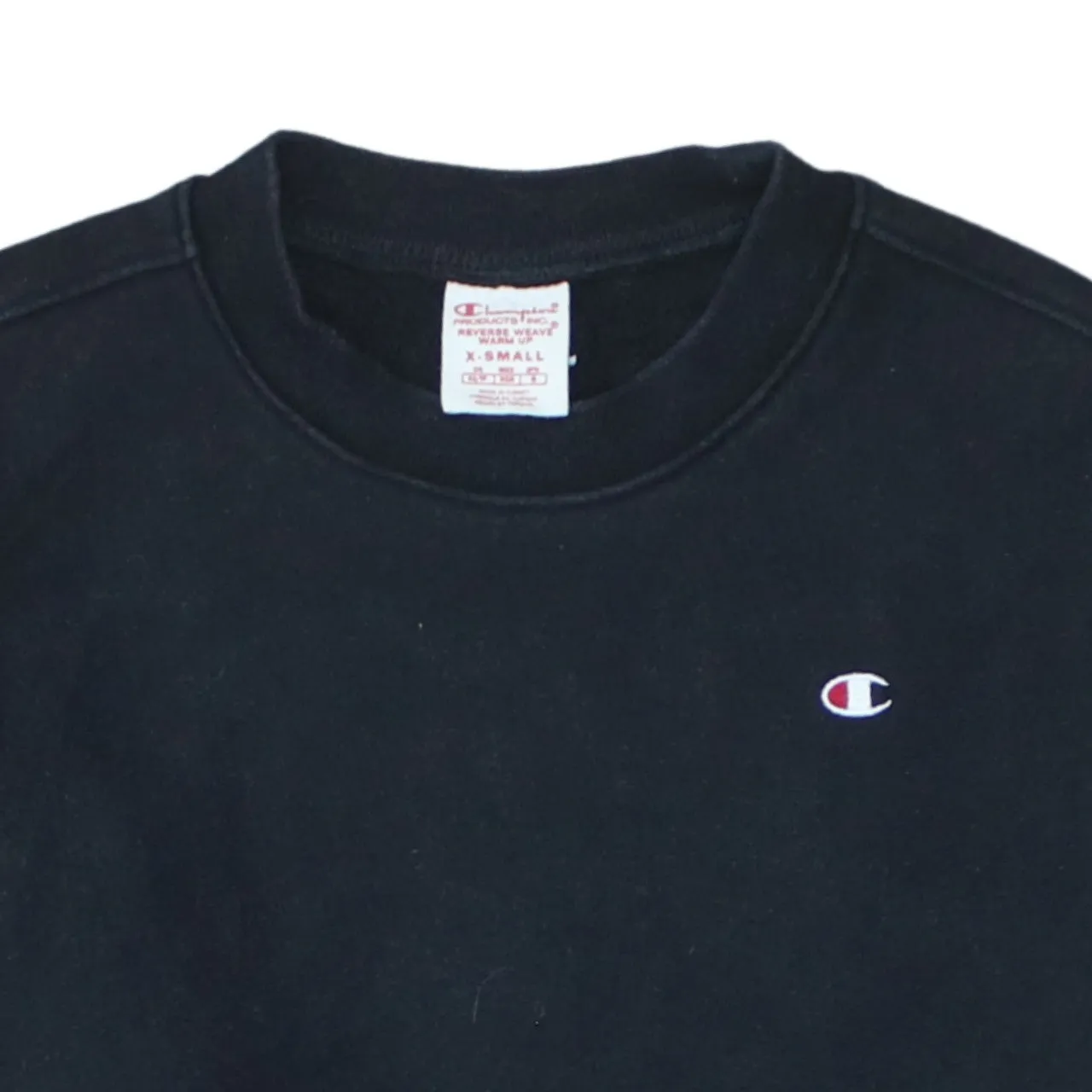 Champion Black Sweatshirt Men's XSmall Embroidered C Logo Crewneck Ribbed Cuffs Pullover sold by Vintage Club product image thumbnail 3