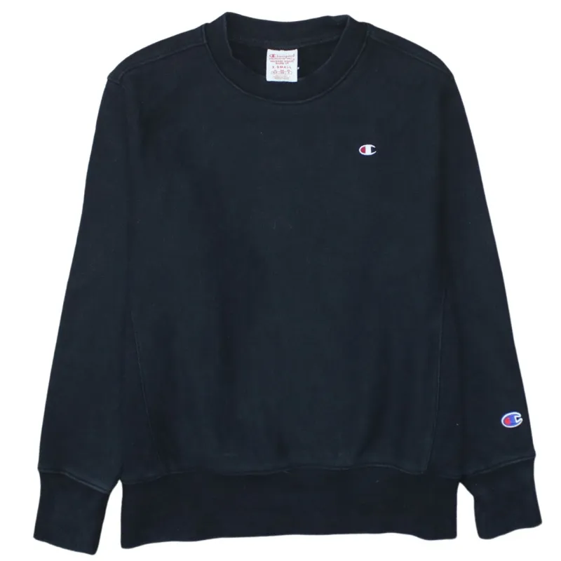 Champion Black Sweatshirt Men's XSmall Embroidered C Logo Crewneck Ribbed Cuffs Pullover sold by Vintage Club