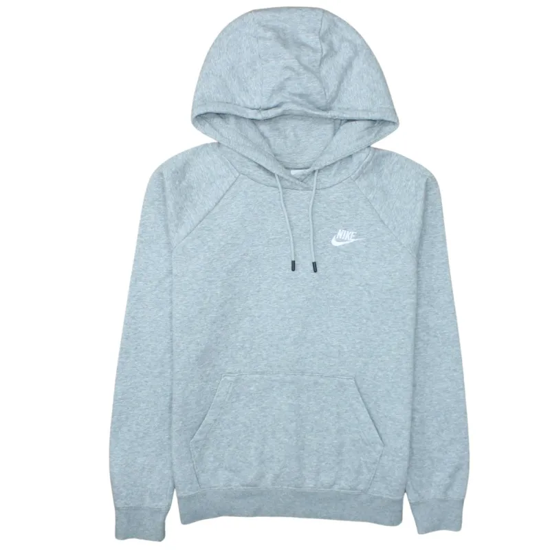 Nike Grey Hoodie Men's Small Embroidered Chest Swoosh Drawstring Pullover Sweatshirt Top sold by Vintage Club