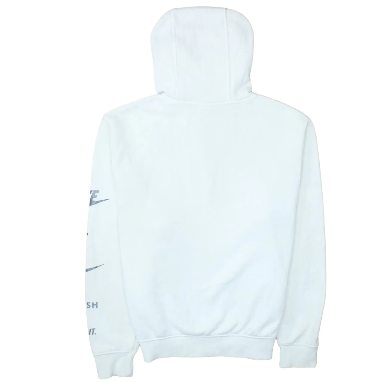 Nike White Hoodie Men’s Small Printed Logo Sleeve Graphic Pullover Sweatshirt sold by Vintage Club product image thumbnail 2