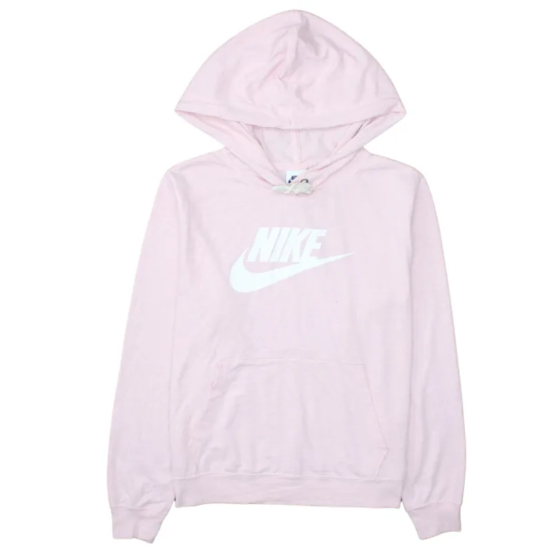 Nike Light Pink Hoodie Men's Small Printed Front Logo Drawstring Hood Pullover Sweatshirt sold by Vintage Club