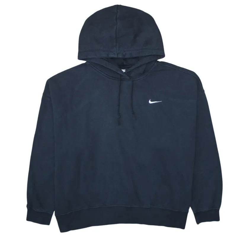 Nike Black Hoodie Men’s XXLarge Embroidered Swoosh Drawstring Hood Pullover Sweatshirt sold by Vintage Club