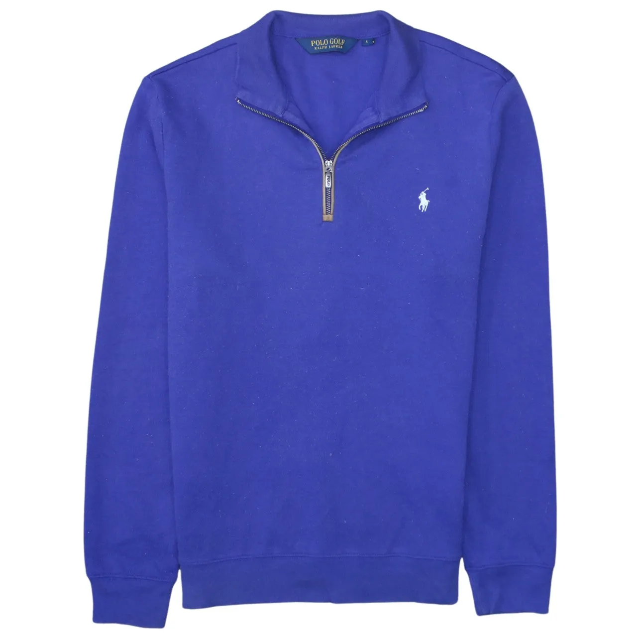 Polo Ralph Lauren Royal Blue Quarter Zip Sweatshirt Women’s Large Embroidered Pony Pullover Fleece Top sold by Vintage Club