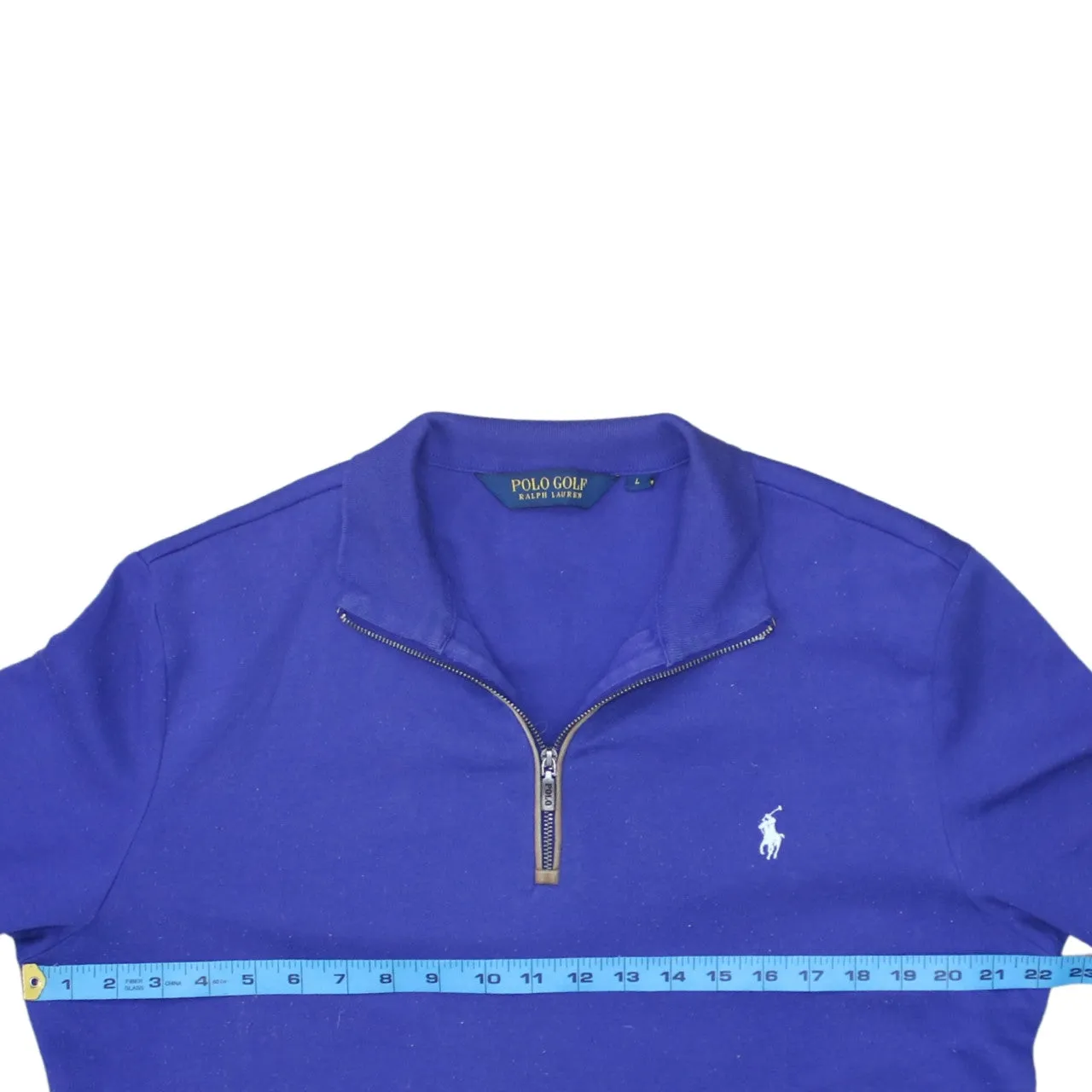 Polo Ralph Lauren Royal Blue Quarter Zip Sweatshirt Women’s Large Embroidered Pony Pullover Fleece Top sold by Vintage Club product image thumbnail 5