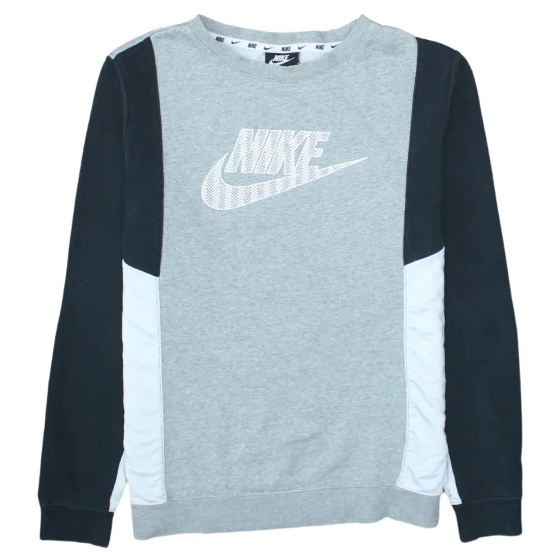 Nike Grey Colour Block Sweatshirt Women’s XLarge Printed Logo Crewneck Pullover Top sold by Vintage Club