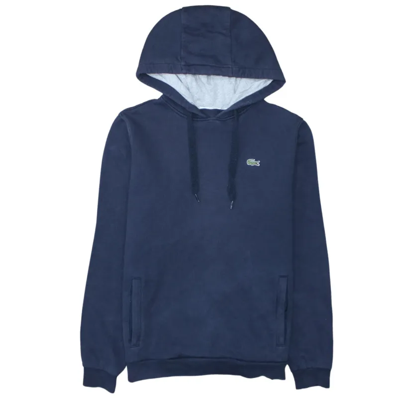 Lacoste Navy Blue Hoodie Men's Medium Embroidered Croc Logo Drawstring Hood Pullover Sweatshirt sold by Vintage Club