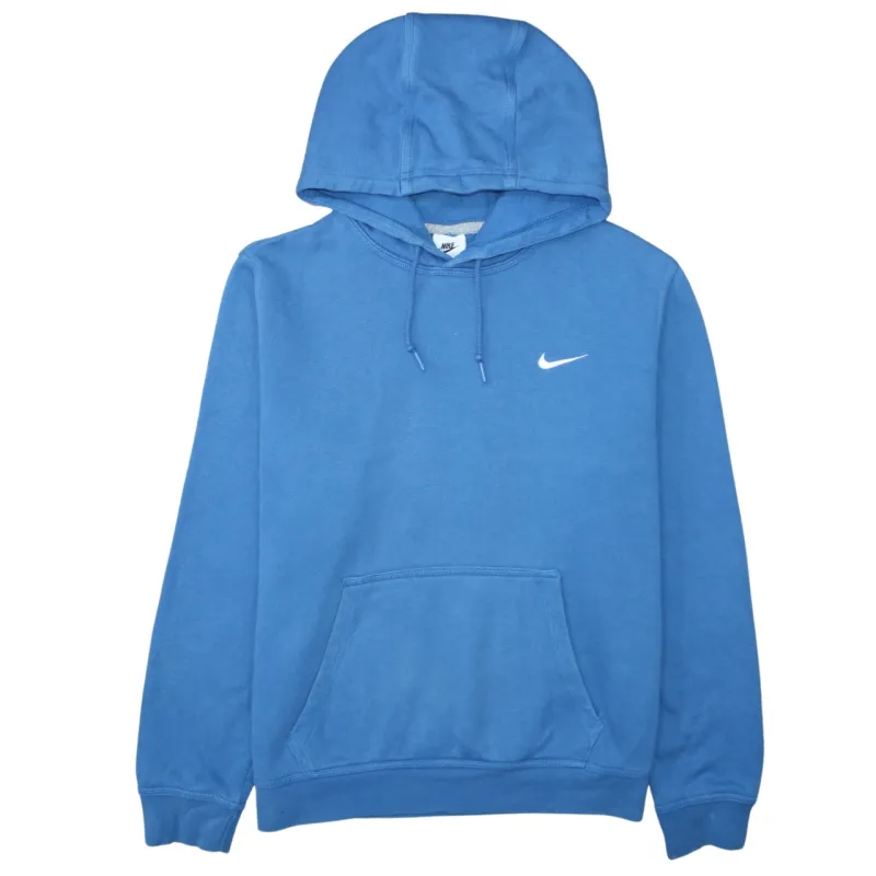 Nike Blue Hoodie Men’s Large Embroidered Swoosh Front Pocket Pullover Sweatshirt sold by Vintage Club