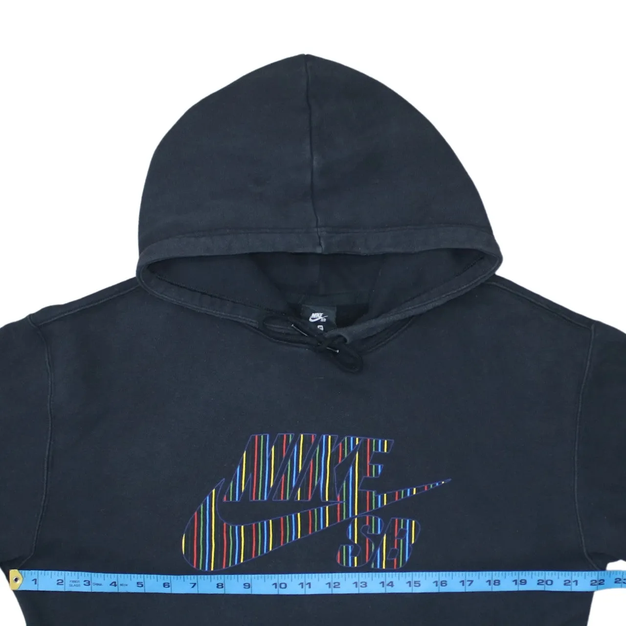 Nike Black Hoodie Men's Medium Multicolour Printed Logo Front Pocket Pullover Sweatshirt sold by Vintage Club product image thumbnail 5