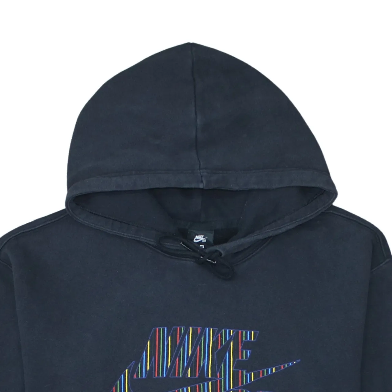 Nike Black Hoodie Men's Medium Multicolour Printed Logo Front Pocket Pullover Sweatshirt sold by Vintage Club product image thumbnail 3