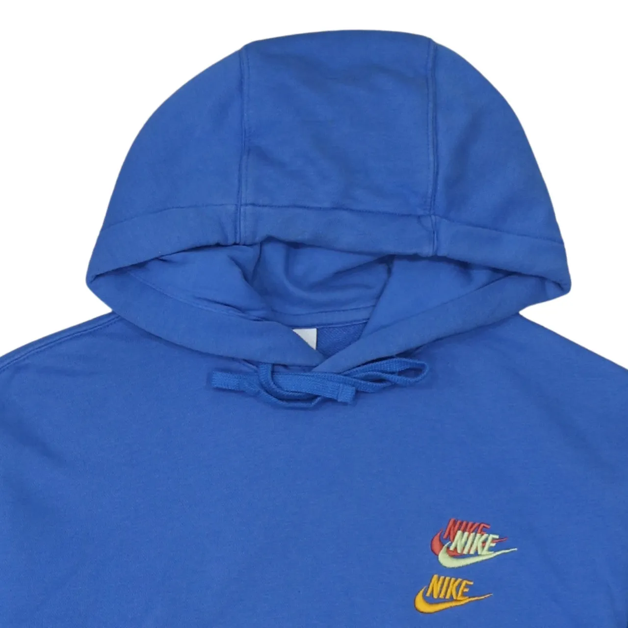 Nike Royal Blue Hoodie Men's Medium Printed Multi Swoosh Logos Front Back Pullover Sweatshirt sold by Vintage Club product image thumbnail 3