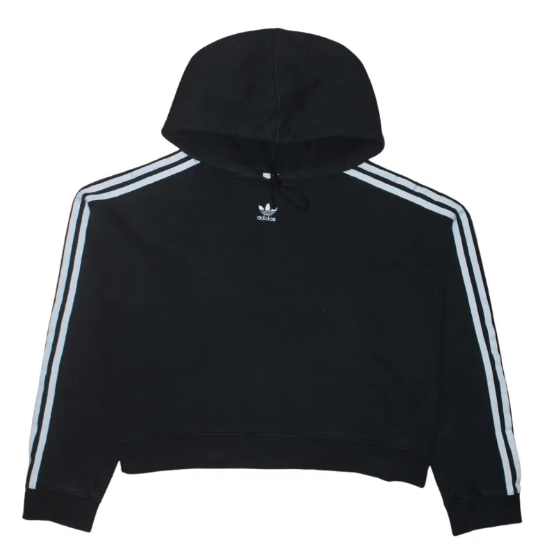 Adidas Black Hoodie Women’s XXLarge Trefoil Embroidered Logo Three Stripe Sleeves Pullover sold by Vintage Club