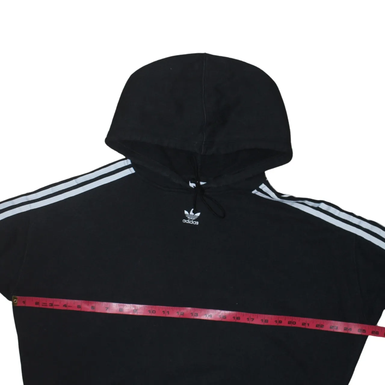 Adidas Black Hoodie Women’s XXLarge Trefoil Embroidered Logo Three Stripe Sleeves Pullover sold by Vintage Club product image thumbnail 5