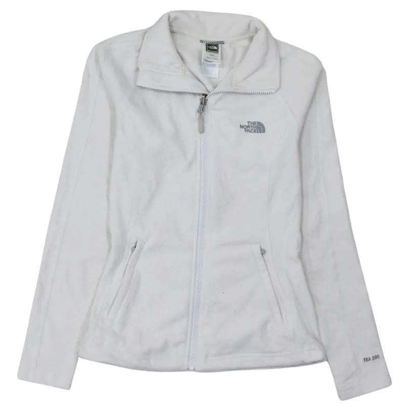 The North Face White Fleece Jacket Women’s XSmall Embroidered Logo Zip Pockets TKA 200 Outerwear sold by Vintage Club