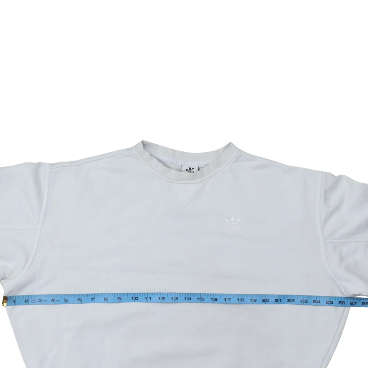 Adidas White Sweatshirt Women’s XXLarge Small Trefoil Chest Large Back Logo Pullover Top sold by Vintage Club product image thumbnail 5