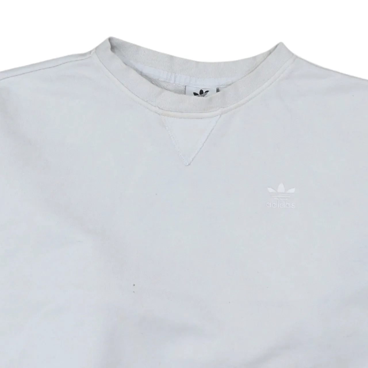 Adidas White Sweatshirt Women’s XXLarge Small Trefoil Chest Large Back Logo Pullover Top sold by Vintage Club product image thumbnail 3