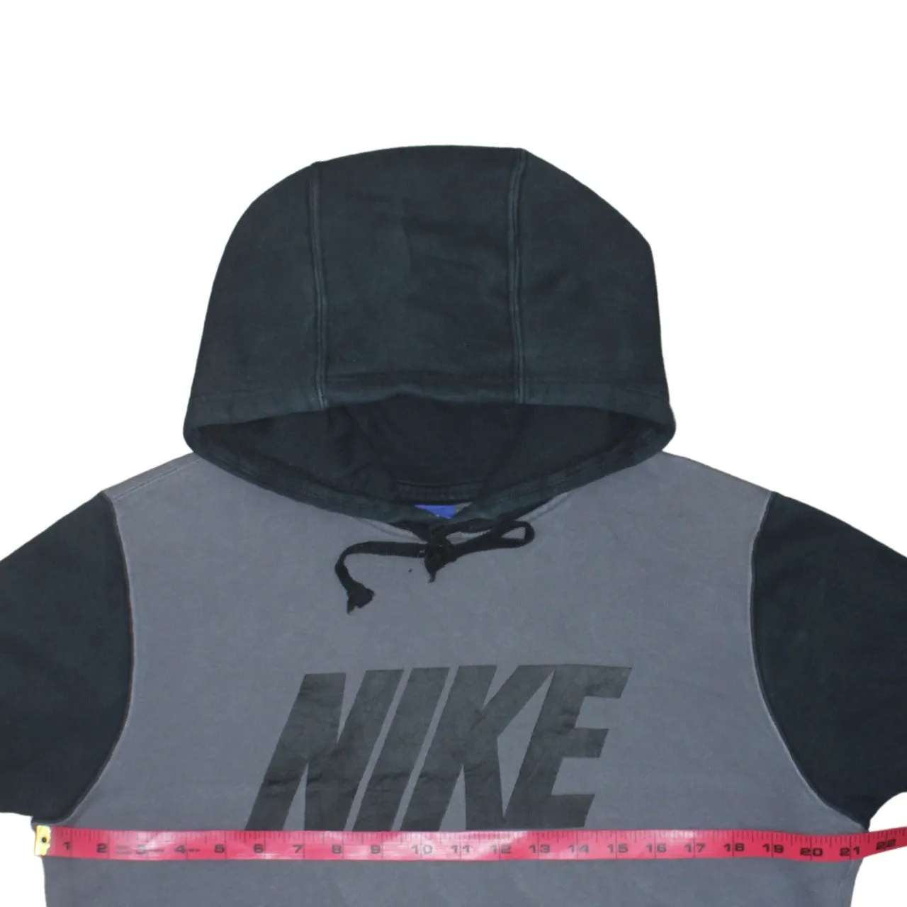 Nike Grey Black Hoodie Men's Small Large Printed Logo Pattern Pocket Pullover Sweatshirt sold by Vintage Club product image thumbnail 5