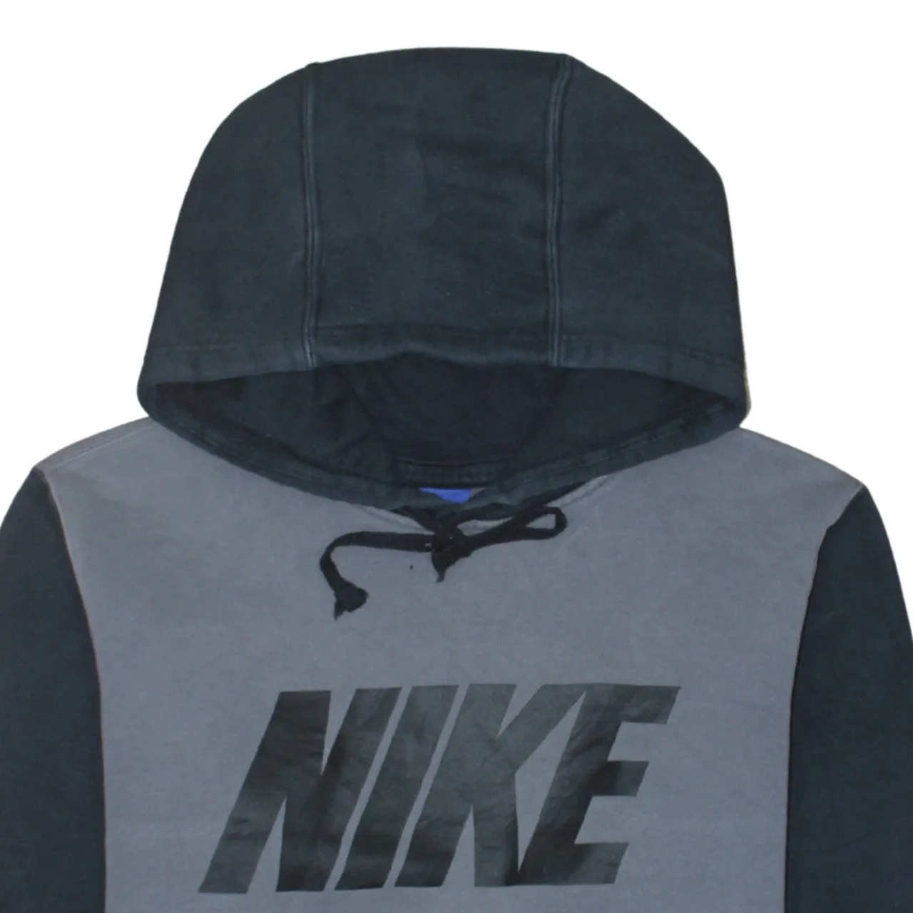 Nike Grey Black Hoodie Men's Small Large Printed Logo Pattern Pocket Pullover Sweatshirt sold by Vintage Club product image thumbnail 3