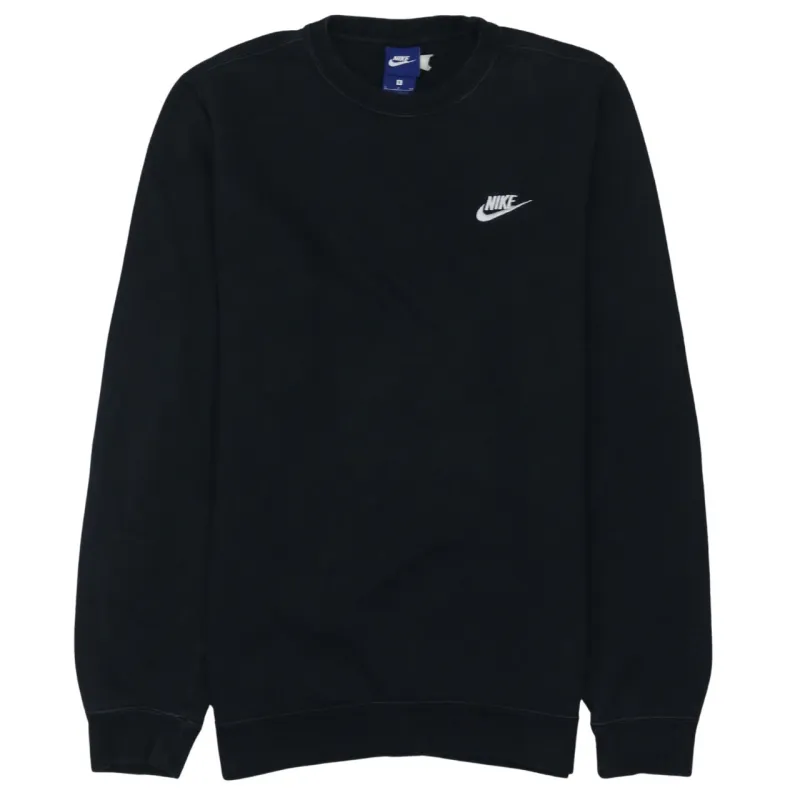Nike Black Sweatshirt Men's Small Embroidered Swoosh Logo Crewneck Pullover Jumper sold by Vintage Club