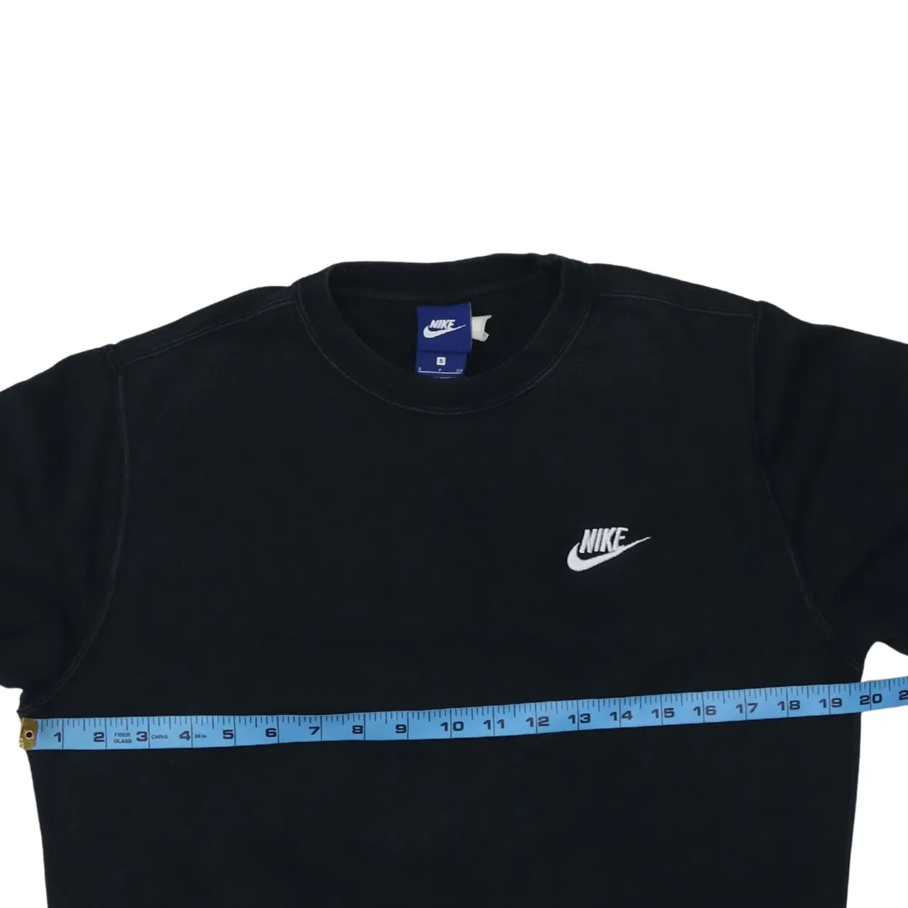 Nike Black Sweatshirt Men's Small Embroidered Swoosh Logo Crewneck Pullover Jumper sold by Vintage Club product image thumbnail 5