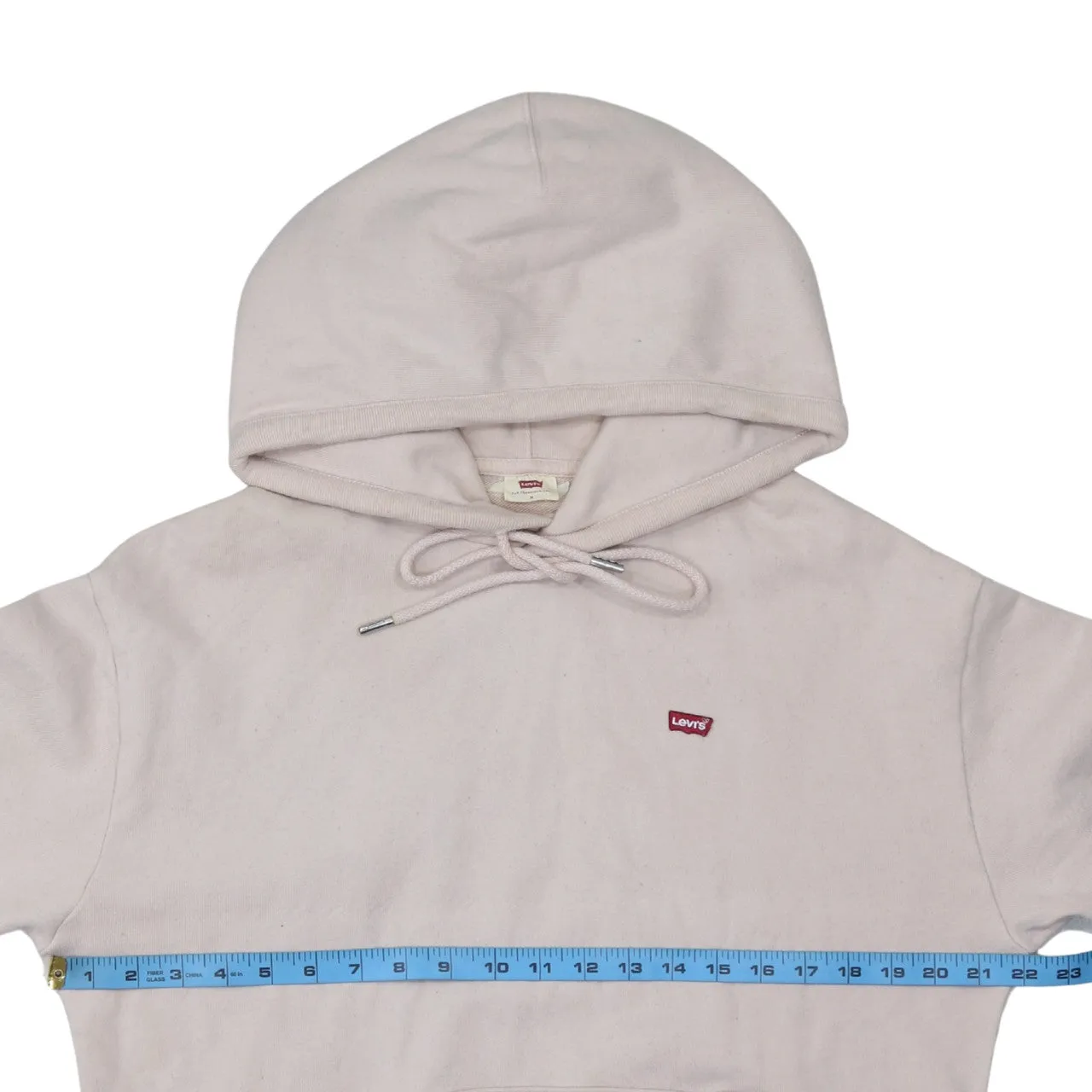 Levi's Pale Pink Hoodie Men's Medium Small Logo Embroidered Chest Front Pocket Pullover Sweatshirt sold by Vintage Club product image thumbnail 5