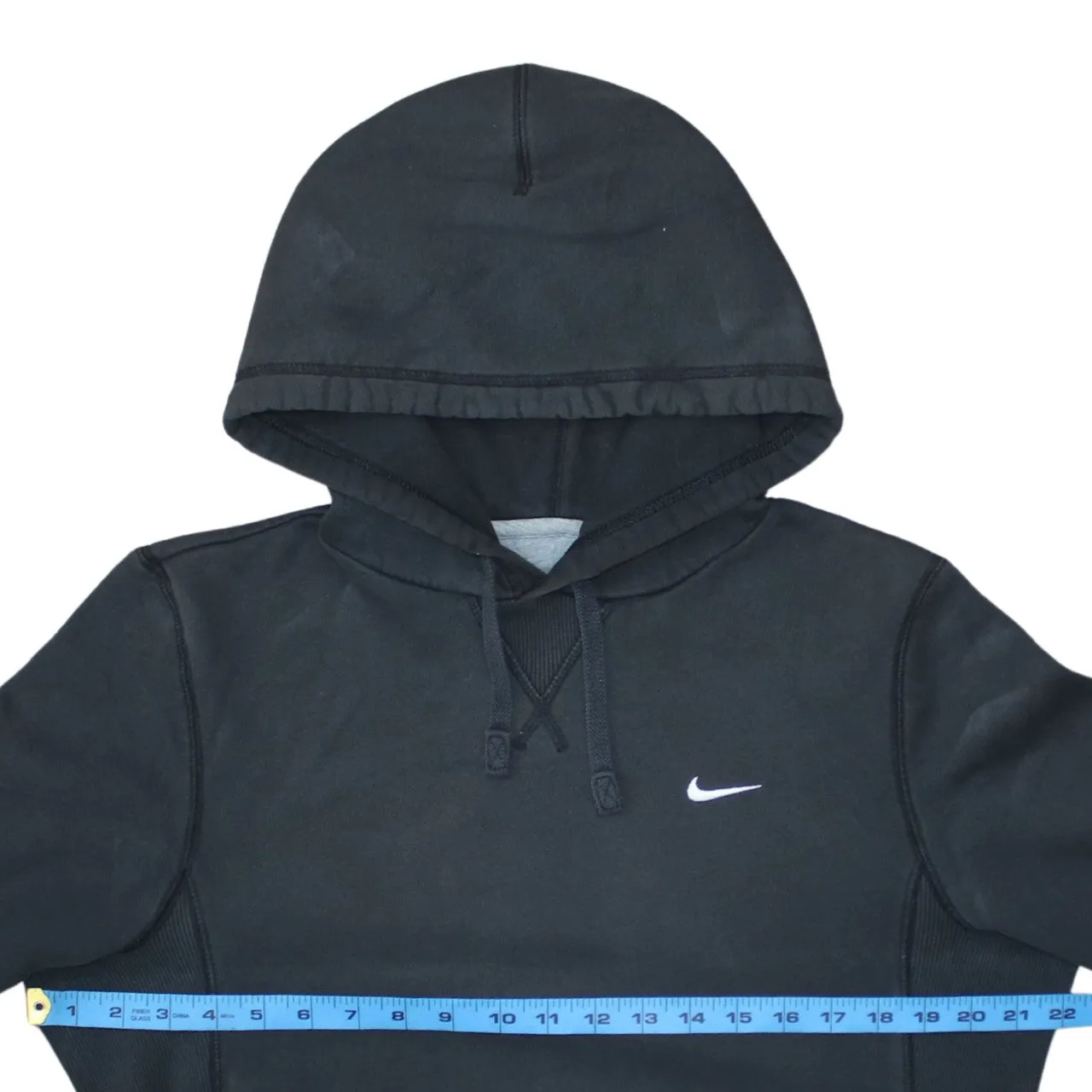 Nike Black Pullover Hoodie Men's Small Embroidered Swoosh Front Pocket Fleece Sweatshirt sold by Vintage Club product image thumbnail 5