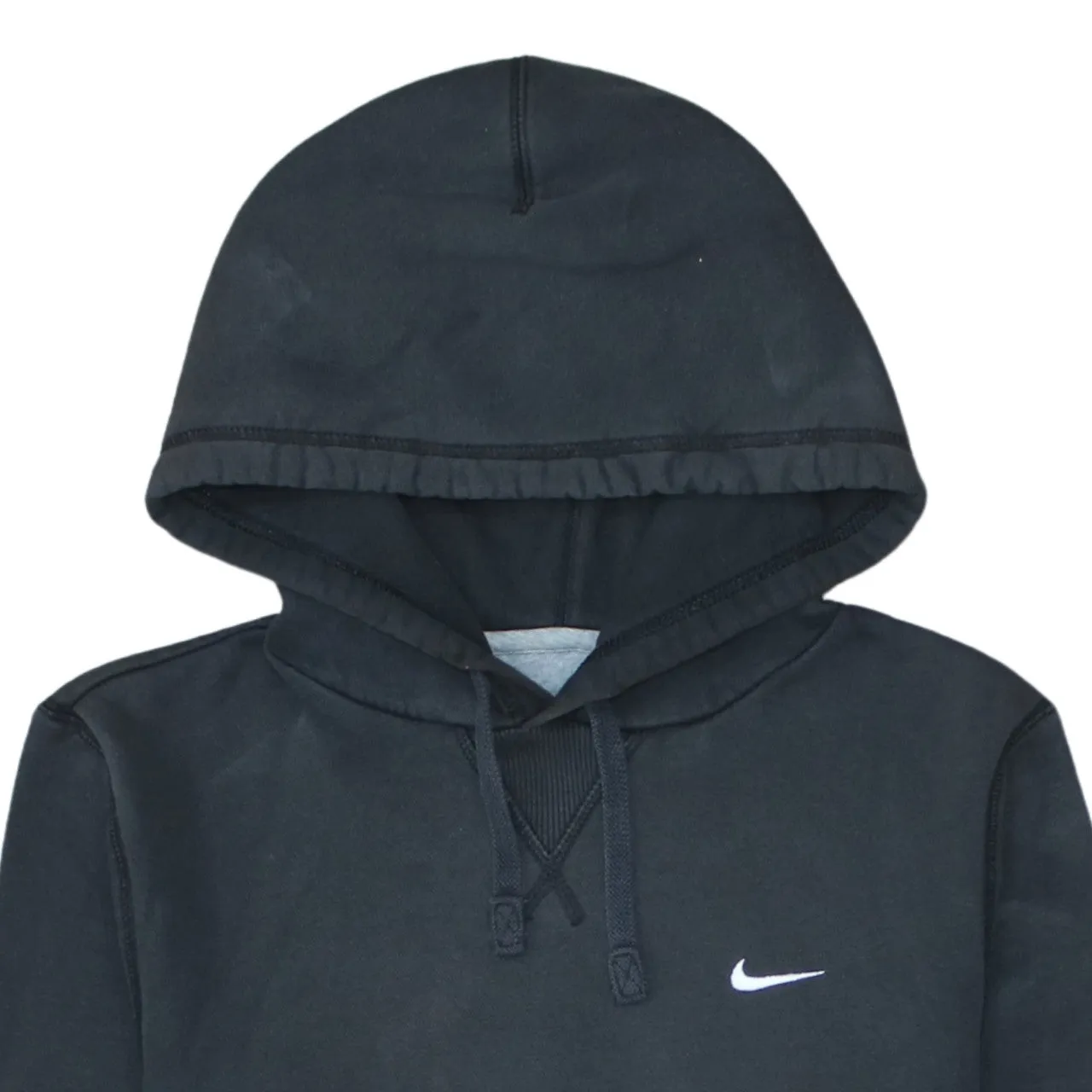 Nike Black Pullover Hoodie Men's Small Embroidered Swoosh Front Pocket Fleece Sweatshirt sold by Vintage Club product image thumbnail 3