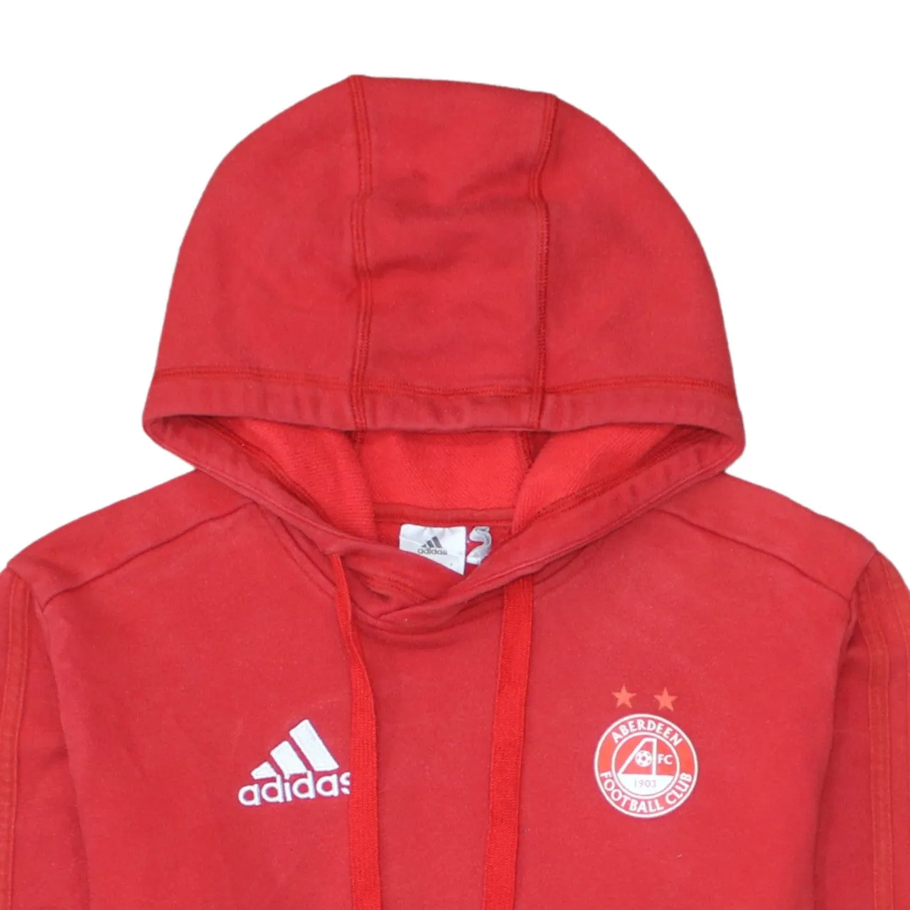 Adidas Red Hoodie Women’s Small Embroidered Logo Three Stripe Sleeves Pullover Sweatshirt sold by Vintage Club product image thumbnail 3