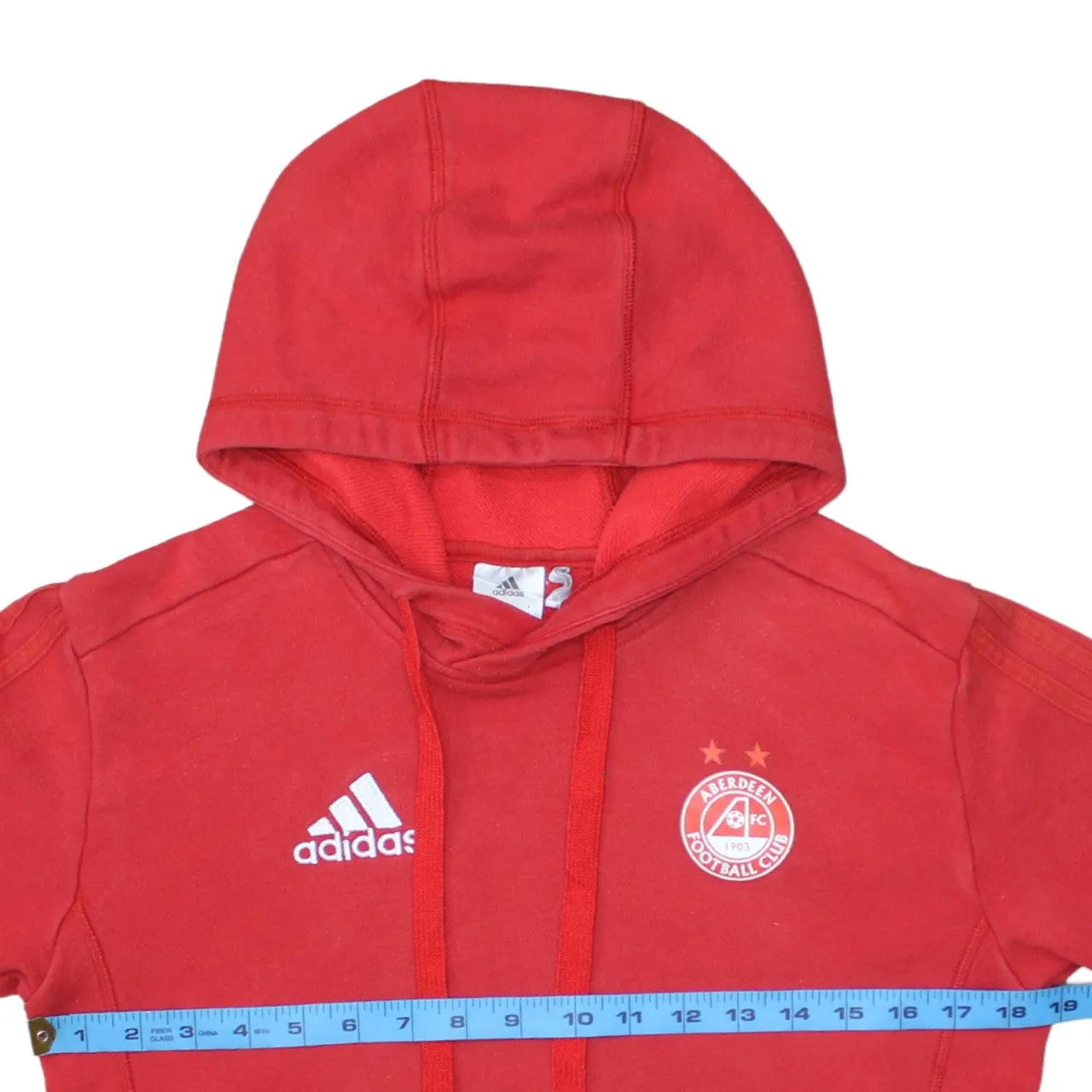 Adidas Red Hoodie Women’s Small Embroidered Logo Three Stripe Sleeves Pullover Sweatshirt sold by Vintage Club product image thumbnail 5