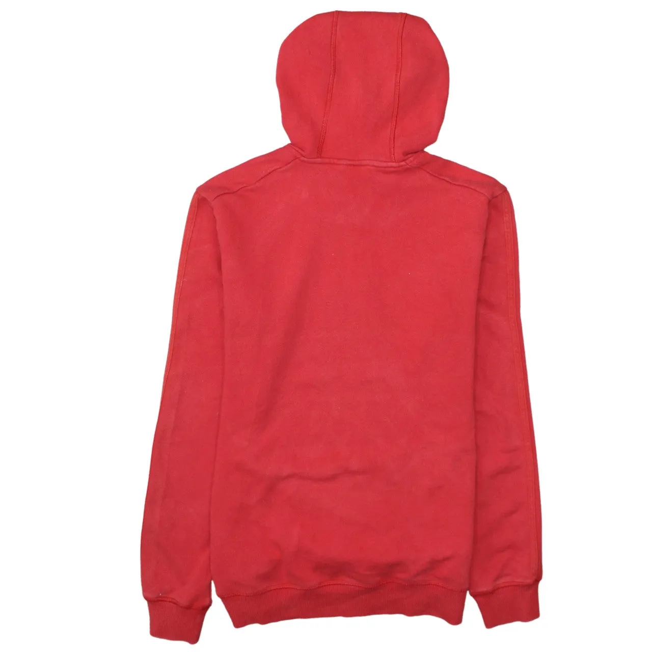 Adidas Red Hoodie Women’s Small Embroidered Logo Three Stripe Sleeves Pullover Sweatshirt sold by Vintage Club product image thumbnail 2