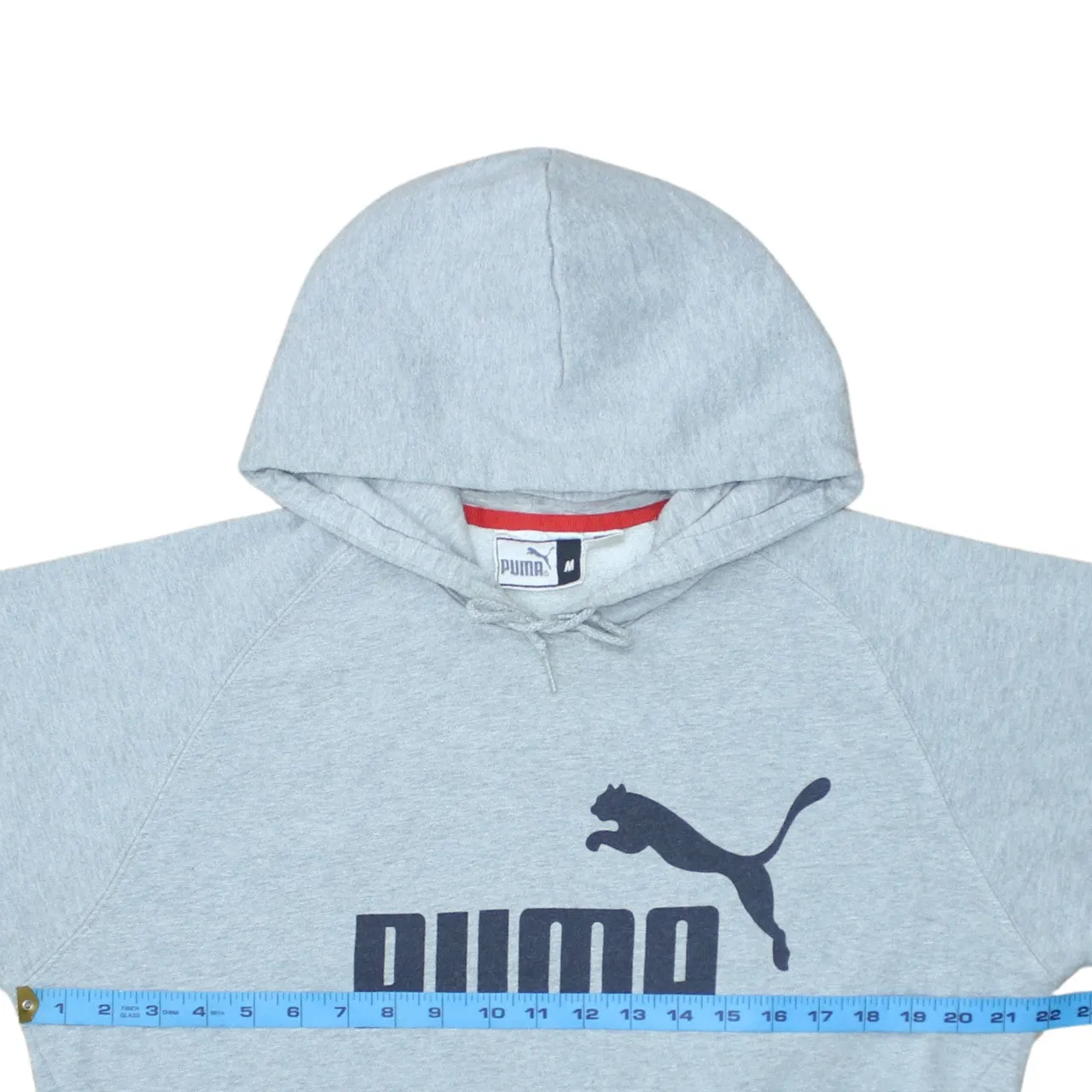 Puma Grey Hoodie Men's Medium Printed Logo Front Pouch Pocket Pullover Sweatshirt sold by Vintage Club product image thumbnail 5